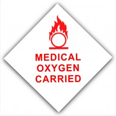 1 x Medical Oxygen Carried-Car,Van,Bus,Cab,Taxi Minicab,Ambulance Self Adhesive Vinyl Sticker-Health and Safety Sign